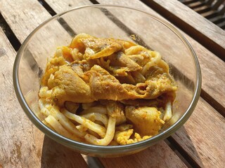 Noodle and curry pork Japanese food