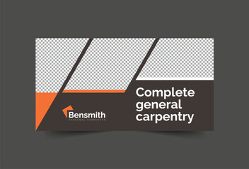 Carpenter Social Social Media Banner template. Marketing Materials | Post, Cover | Instant Download, Editable Design