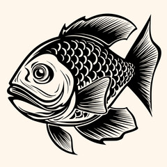 Fish vector for logo or icon, drawing Elegant minimalist style,abstract style Illustration