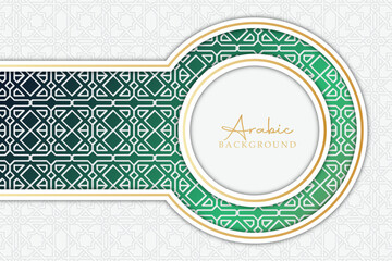 Arabic Islamic Elegant White White and Blue Luxury Islamic Arch Background with Decorative Ornament Pattern.