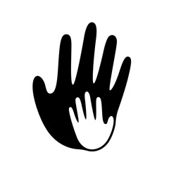 Child hand in parent hand illustration