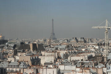 paris skyline and eiffel tower view