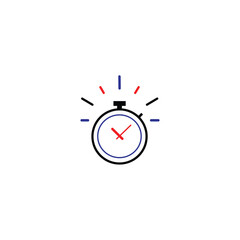 Fast time stop watch, limited offer, happy hour and deadline concept, vector line icon