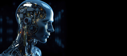 Fototapeta na wymiar Artificial intelligence robot, abstract concept. Generative AI