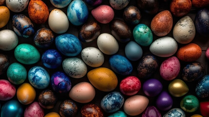 Fototapeta premium chocolate easter eggs created with Generative AI technology