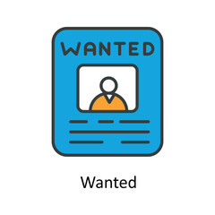 Wanted Vector Fill outline Icons. Simple stock illustration stock