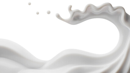 Milk  splasht png file , 3D Rendering, 3D illustration