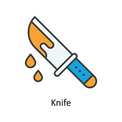 Knife Vector Fill outline Icons. Simple stock illustration stock
