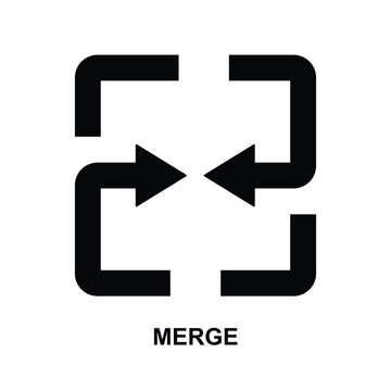 Merge icon isolated on background vector illustration.