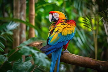 Beautiful macaw, created with Generative AI technology.