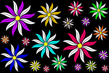 Abstract floral vector background with gradient colors and beautiful flower petals