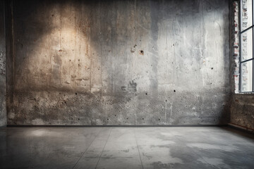 Concrete cement wall background wallpaper. Gray grunge stone surface texture. Ai generated - obrazy, fototapety, plakaty