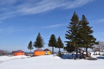 Fotobehang Camping in spring, Montmagny, Québec, Canada © Claude Laprise