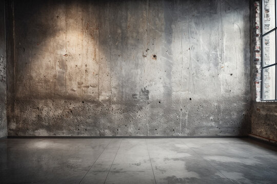 Concrete cement wall background wallpaper. Gray grunge stone surface texture. Ai generated