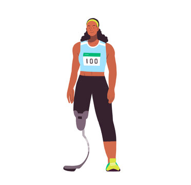 Disabled Female Athlete Prosthetic Leg