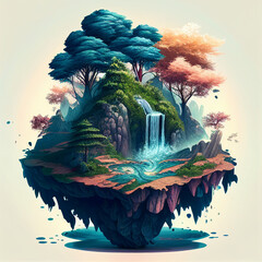 background with flowers and planst generative ai