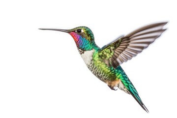 Fototapeta premium Illustration of a hummingbird bird on a white background. Generative AI