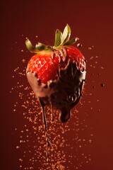 strawberry in chocolate splash
