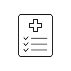 Obraz premium Medical record icon, medical report icon, medical history thin line icon, vector isolated.