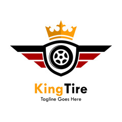King tire logo template illustration