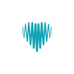 heart shape pulse logo vector