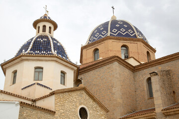 Fototapeta na wymiar Consol Church Domes; Altea; Alicante; Spain