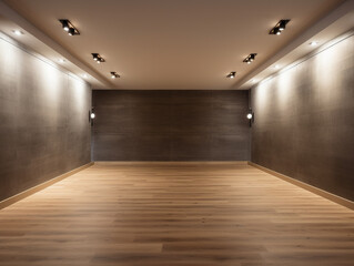 Obraz premium Empty room with a blank space for product display or montage, ai generative