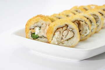 delicious tempura sushi with varieties of ingredients