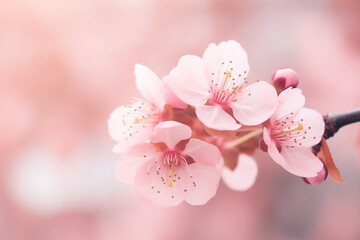 Pink sakura flower generative AI