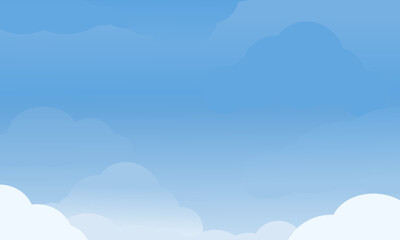 Blue sky background with cloud vector illustration.