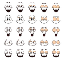 Cartoon laugh or giggle face, blink eye animation
