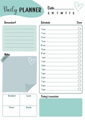 Daily Everyday Routine Planner Printable floral A4