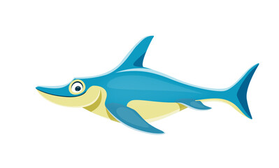 Obraz premium Cartoon Ophthalmosaurus dinosaur cute character