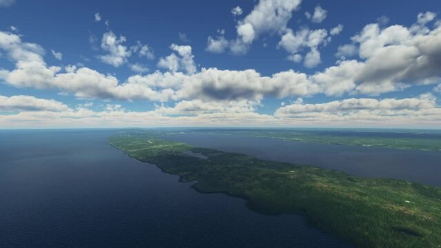 Front Aerial View of the Bay of Fundy; Nova Scotia. Canada