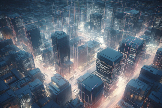 Smart city conceptual design. Generative AI