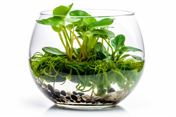 Interior plant isolated on pure white background. Illustration. Generative AI