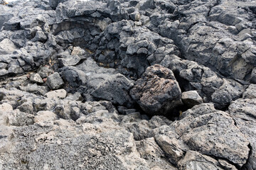 Black Basalt Rocky Ocean Shore