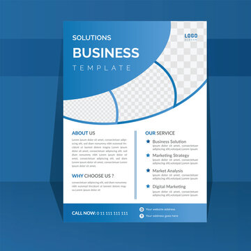 Corporate business flyer template design with blue color. Flyer design for business, a4 size half page one side Corporate flyer design in blue color for business purpose