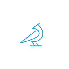 Bird logo design inspiration. Vector illustration of a bird perching on a branch.