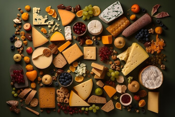 Fototapeta na wymiar A Collection of Delicious Cheeses. Generative AI