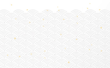 波柄　和風背景イラスト　エンボス
