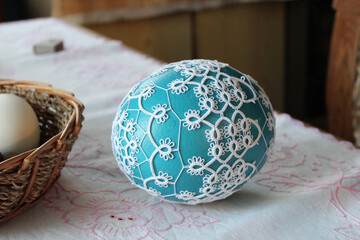 Traditionally decorated folk Easter eggs