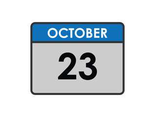 October 23th calendar icon vector. Concept of schedule. business and tasks. eps 10.