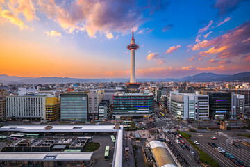 Fototapeta premium Kyoto, Japan Cityscape at Kyoto Tower