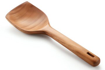 A simple wooden spatula, isolated white object,. generative AI