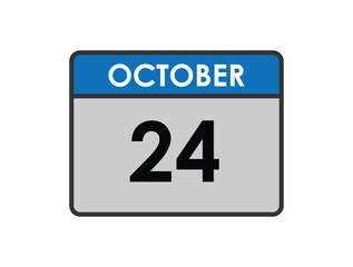 October 24th calendar icon vector. Concept of schedule. business and tasks. eps 10.
