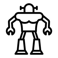 robot line icon