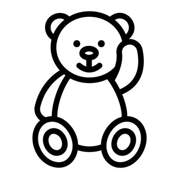 tedy bear line icon
