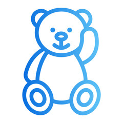 tedy bear gradient icon