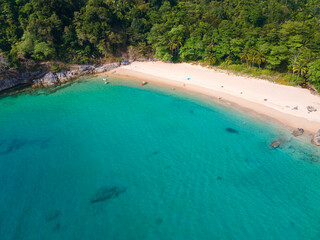 Aerial view of Laem Singh beach in Phuket, Thailand